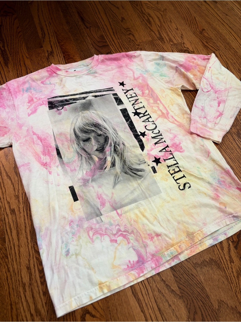Stella x Taylor Swift Lover Marble Dye Long Sleeve Tee Tracklist Graphic Shirt L
